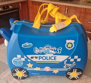 Trunki Valigia cavalcabile police car blu