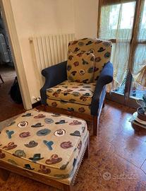 BASSET Poltrona e pouf originale USA vintage