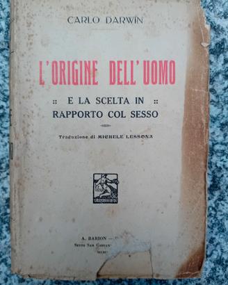 libro : L'ORIGINE DELL'UOMO  - Carlo Darwin