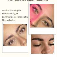 Extension ciglia , laminazione, make-up