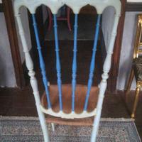 Sedia Chiavarina azzurra e bianca