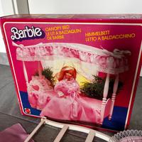 Letto a baldacchino Barbie Mattel 1982 vintage