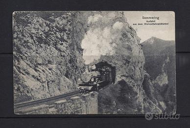 Cartolina Weinzettelwand-Tunnel con locomotiva