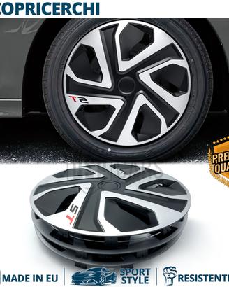4 Copricerchi per RENAULT 14'' Silver e Nere ST