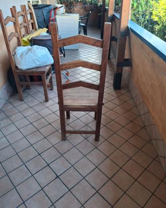 4 Sedie in vero legno massello