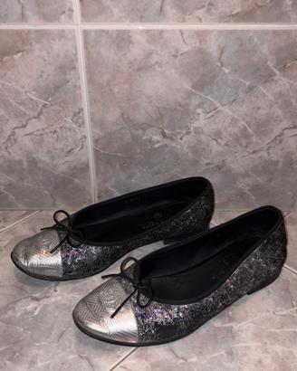 Chanel Ballerine Argento Metallizzato - 39