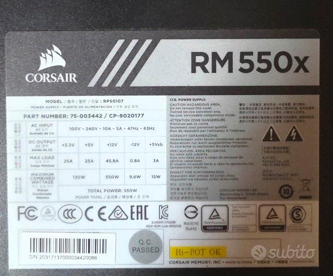 alimentatore Corsair rm550x da testare - Informatica In vendita a ...