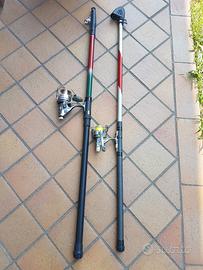 Canne da pesca Daiwa e Trabucco + mulinelli