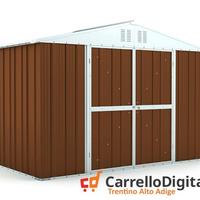 Box giardino lamiera zincata 327x155 legno scuro
