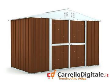 Box giardino lamiera zincata 327x155 legno scuro