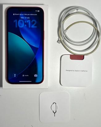 IPHONE 13 128GB ROSSO APPLE + SCATOLA E CAVO