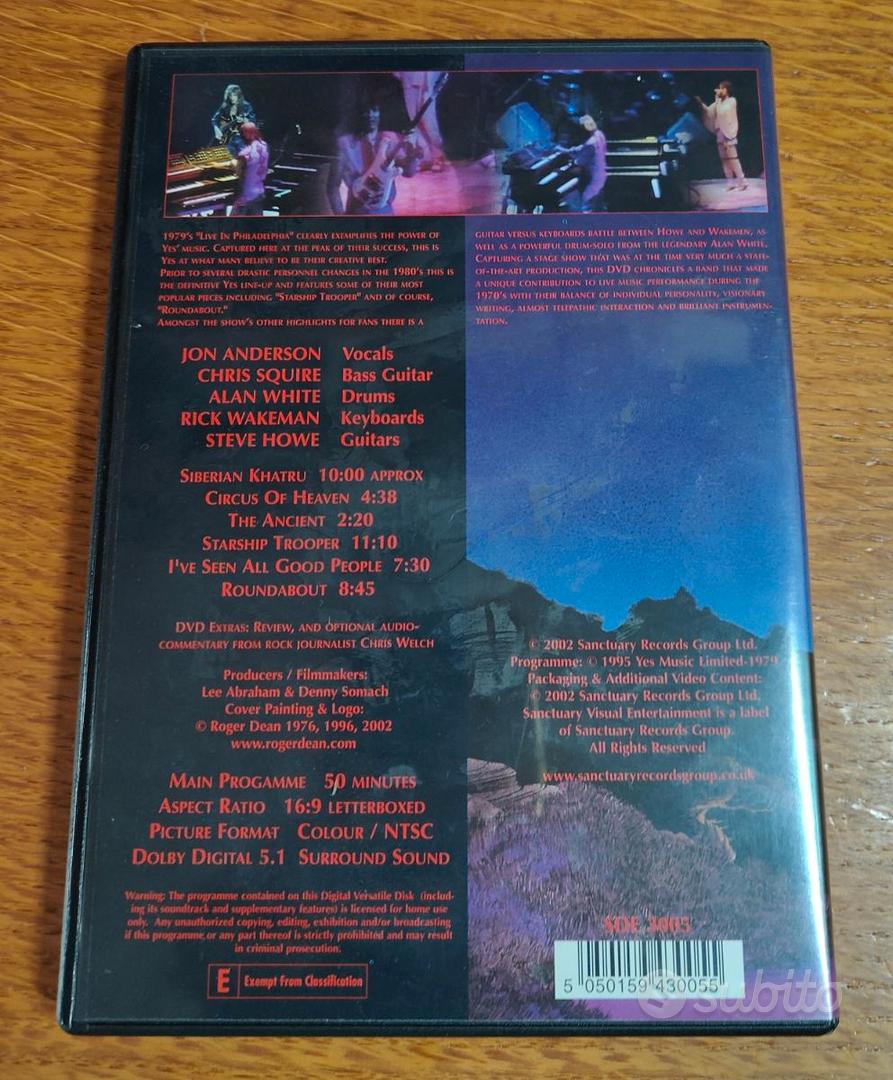 YES - Live In Philadelphia 1979 DVD - Musica e Film In vendita a