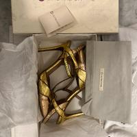 Décolleté Scarpe Donna, 40, Oro e Rosa, in pelle