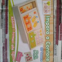 Impara a contare, gioco in legno per bambini 