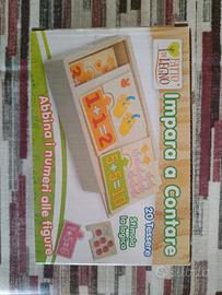 Impara a contare, gioco in legno per bambini 