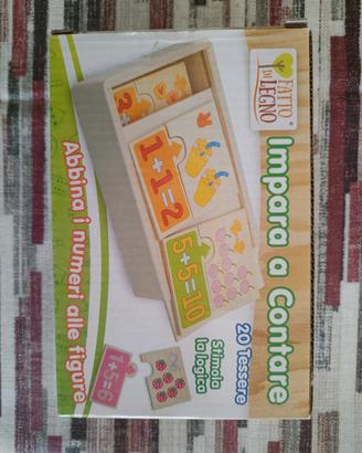 Impara a contare, gioco in legno per bambini 