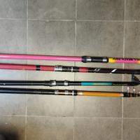 4 canne per fondo, 3 per ragazzi, 1 guadino telesc