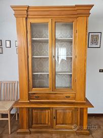 Credenza/Vetrina antica in legno massello