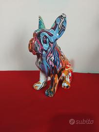Statua Bulldog Francese Pop Art/Resina  22 cm