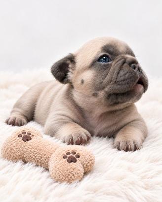 Cucciola bulldog francese esotico blu sable