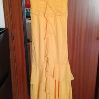 abito cerimonia vintage elegante giallo taglia S/M