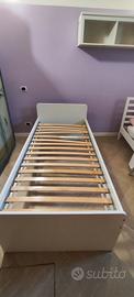 Letto singolo modello SLAKT IKEA mordente bianco 
