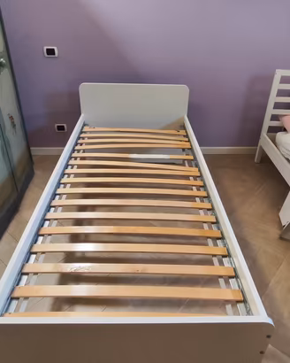 Letto singolo modello SLAKT IKEA mordente bianco 