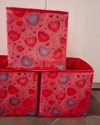SCATOLE  CUBI  CAMERETTA FUCSIA  3 o 6