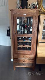 Credenza per vini in legno naturale
