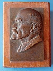 Fermacarte legno targa parete Lenin URSS raro CCCP