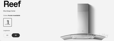 Cappa Elica Reef da parete 90 cm