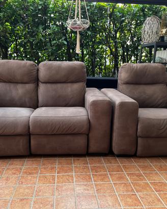 Divano 2 posti recliner elettrico con poltrona