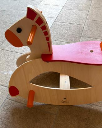 Cavallino dondolo legno giocattolo