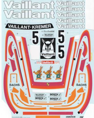 Decals Porsche 934 Vaillant Kremer Tamiya 1/12