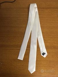 Cravatta/Tie Bianco perla 100%poliestere cm 158,5