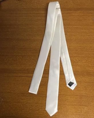 Cravatta/Tie Bianco perla 100%poliestere cm 158,5