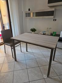 Tavolo 70x110 + 4 sedie coordinate grigio/tortora