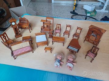 camera bambole in legno vintage