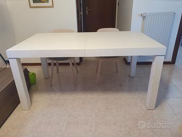 Tavolo pranzo moderno allungabile bianco in legno