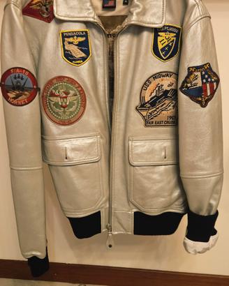 Giubbotto Pelle Schott NYC Flight Jacket Argento R