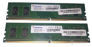 RAM DDR4 8Gb (2x4Gb) UDIMM 2400Mhz marca ADATA