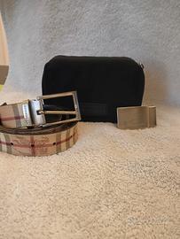 Cintura Burberry originale con doppia fibbia