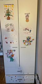 Armadio bianco due ante e due cassetti