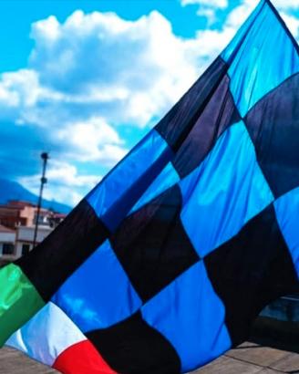 bandiera a scacchi inter 320 x 210cm artigianale