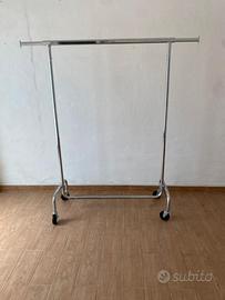 Stand appendiabiti prof. in acciaio - ruote 130 kg