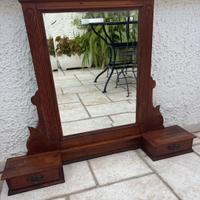 Specchiera antica da appoggio con cassettini