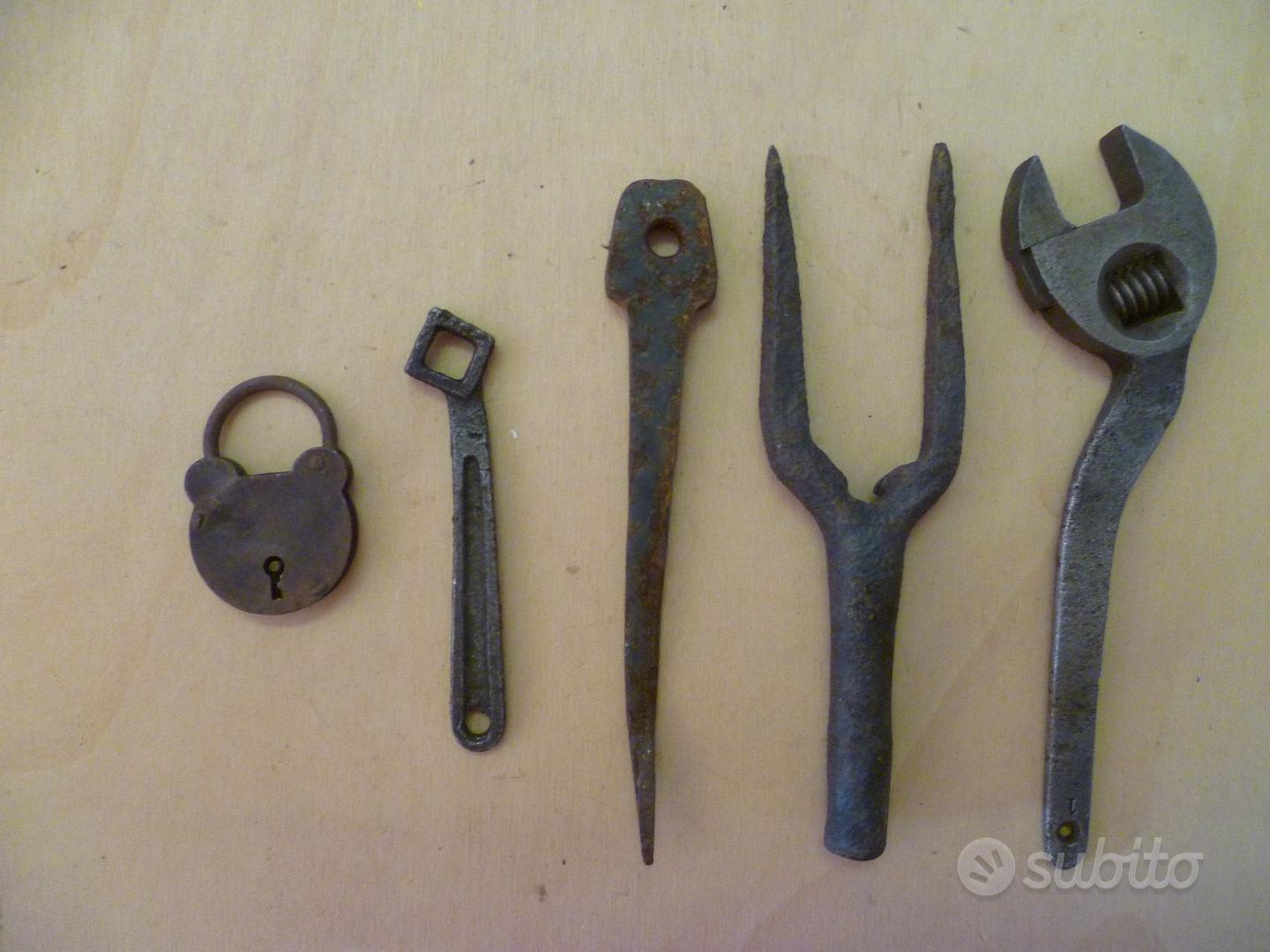 Antichi Strumenti Attrezzi In Ferro Forgiato 5 PZ. - Collezionismo In Vendita A Treviso - Foto 7