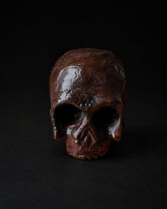 Netsuke Giapponese Vintage in Legno – Teschio