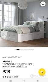 Letto 🛌 ikea brimnes  con 4 cassettoni 