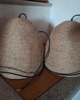 Lampade a sospensione  e paralumiin fibra naturale